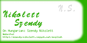 nikolett szendy business card